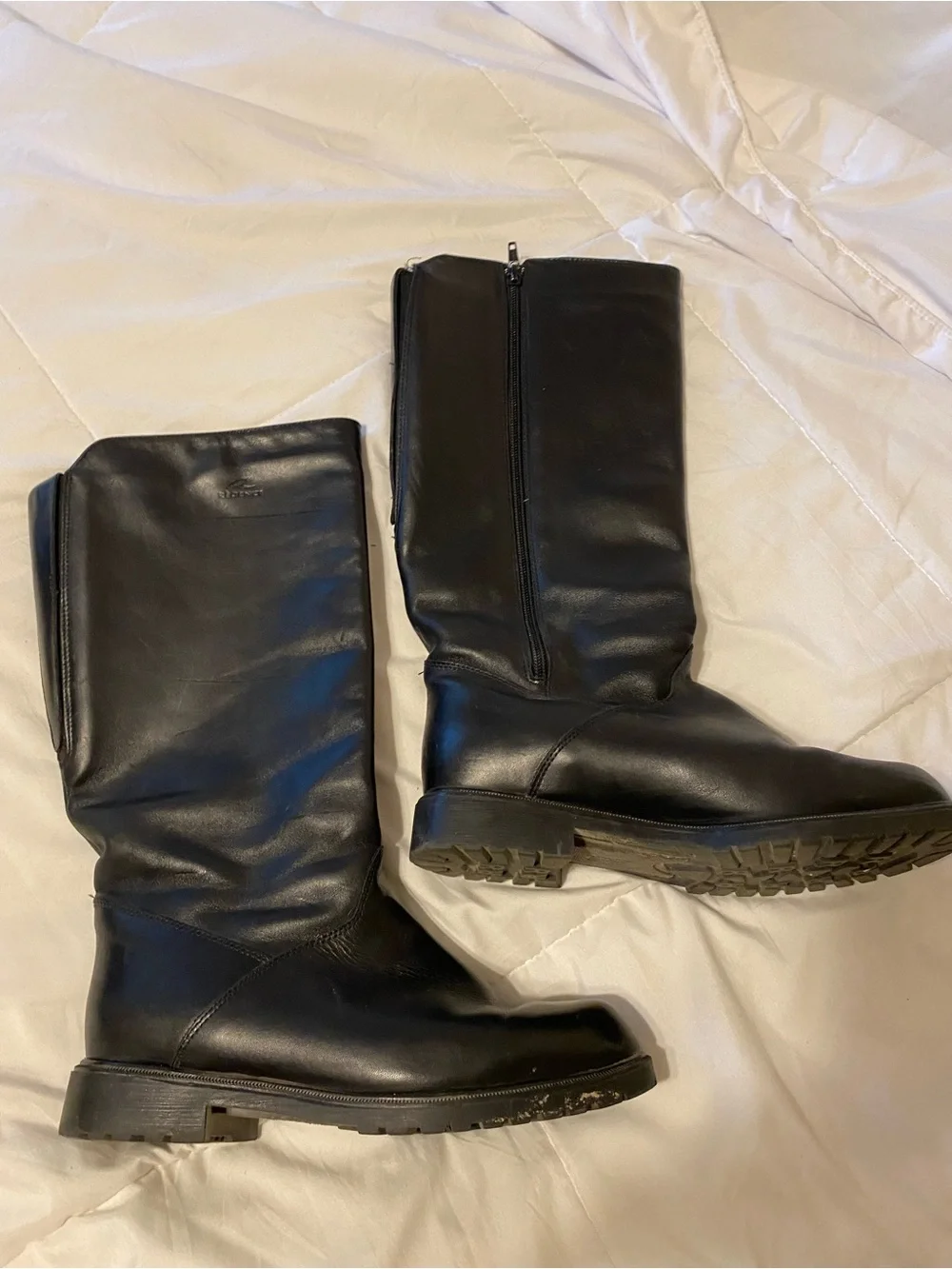 Black Leather Mid-Calf Boots